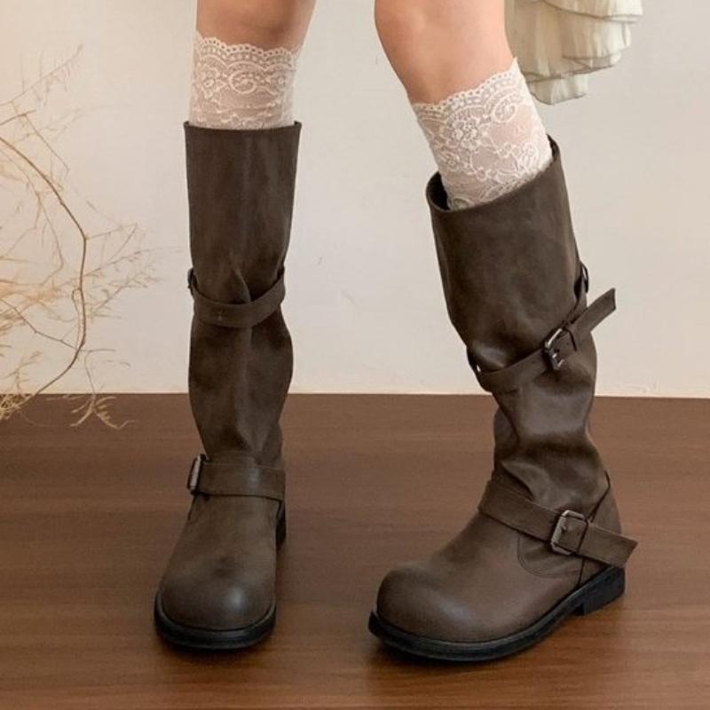 High Boots Women Flats Winter Shoes Designer Trend New Knee High Gladiator Knight's Boots Elegant Woman Botas Mujer Zapatos