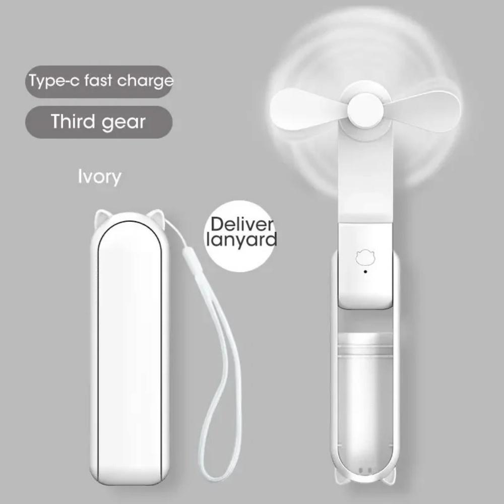 Portable Mini Handheld Cute Fan Small Pocket Fan USB Rechargeable Battery Fan Folding Cooling Hand Fan Low-Noise Electric Fan