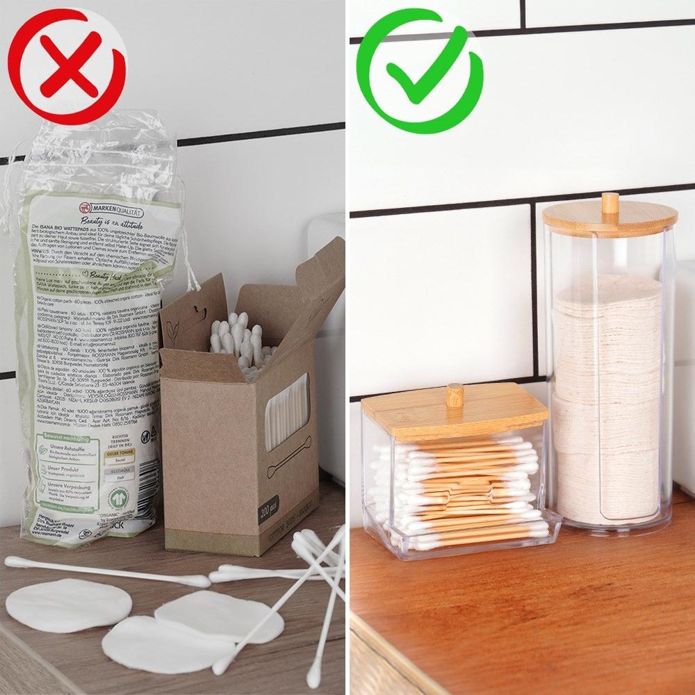 Bathroom Container Organizer for Facial Cosmetic Hygienic Pads