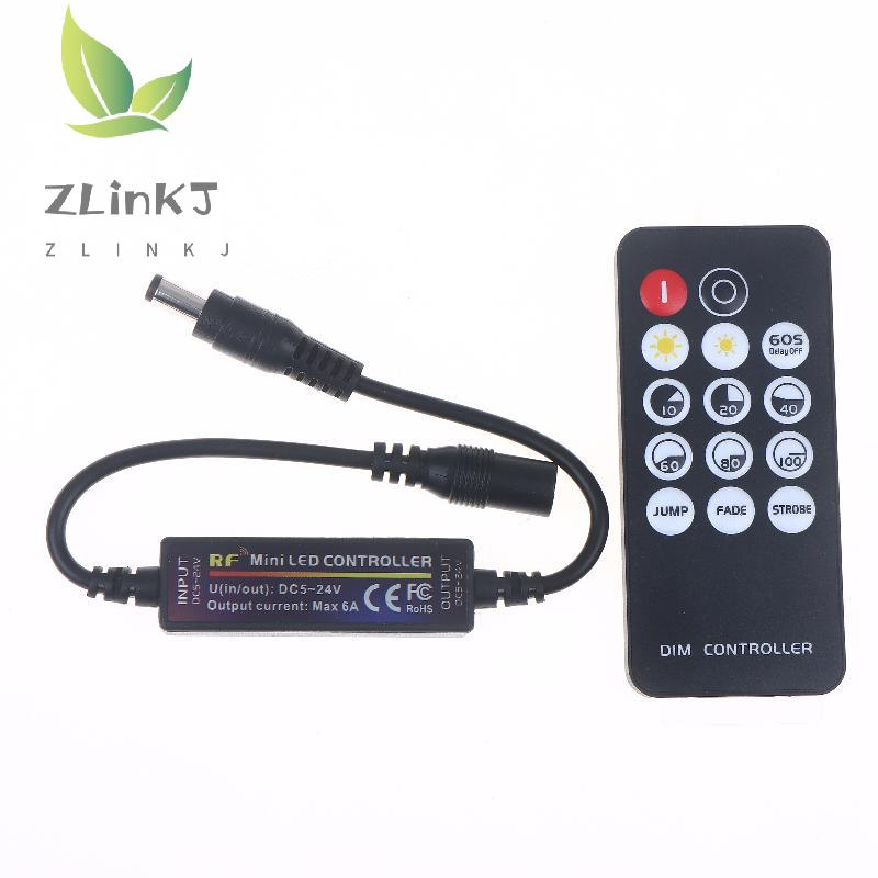 1 Set Mini RF Wireless 14Keys 2.4G Remote Control DC12V LED Dimmer 24V 5V 6A For 2835 5050 Single Color LED Strip Lights Dimmer