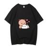 Cute Bear LOVE T Shirt Women Bubu Dudu Couple Tops Tee Summer Short Sleeve Tshirts Female Korean Casual Girl T-shirt Camisetas