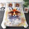 Moon Child Black Cold Art Moon Fox Duvet Cover Set Moon and Stars Bedding Set Black and White Fox Comforter Cover for Girl Boy
