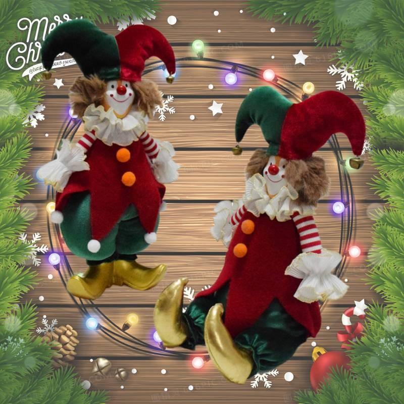 Charming Handmade Clown Figurine For Christmas Decor Plush Material Festive Gift Ideal For Holiday Spirit