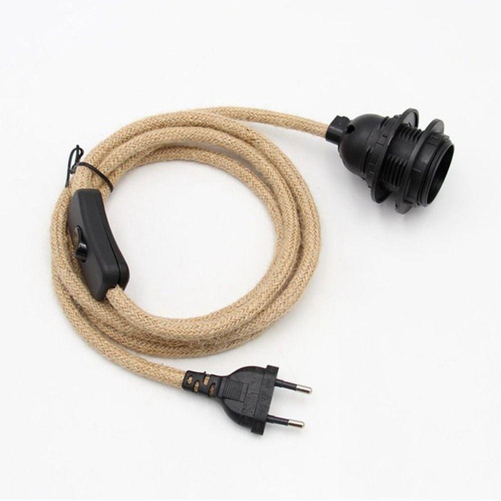 Hanging Lamp EU Plug With Switch 2M 3M Lamp Base Rope E27 Lamp Holder Light Cord Kit Plastic Socket