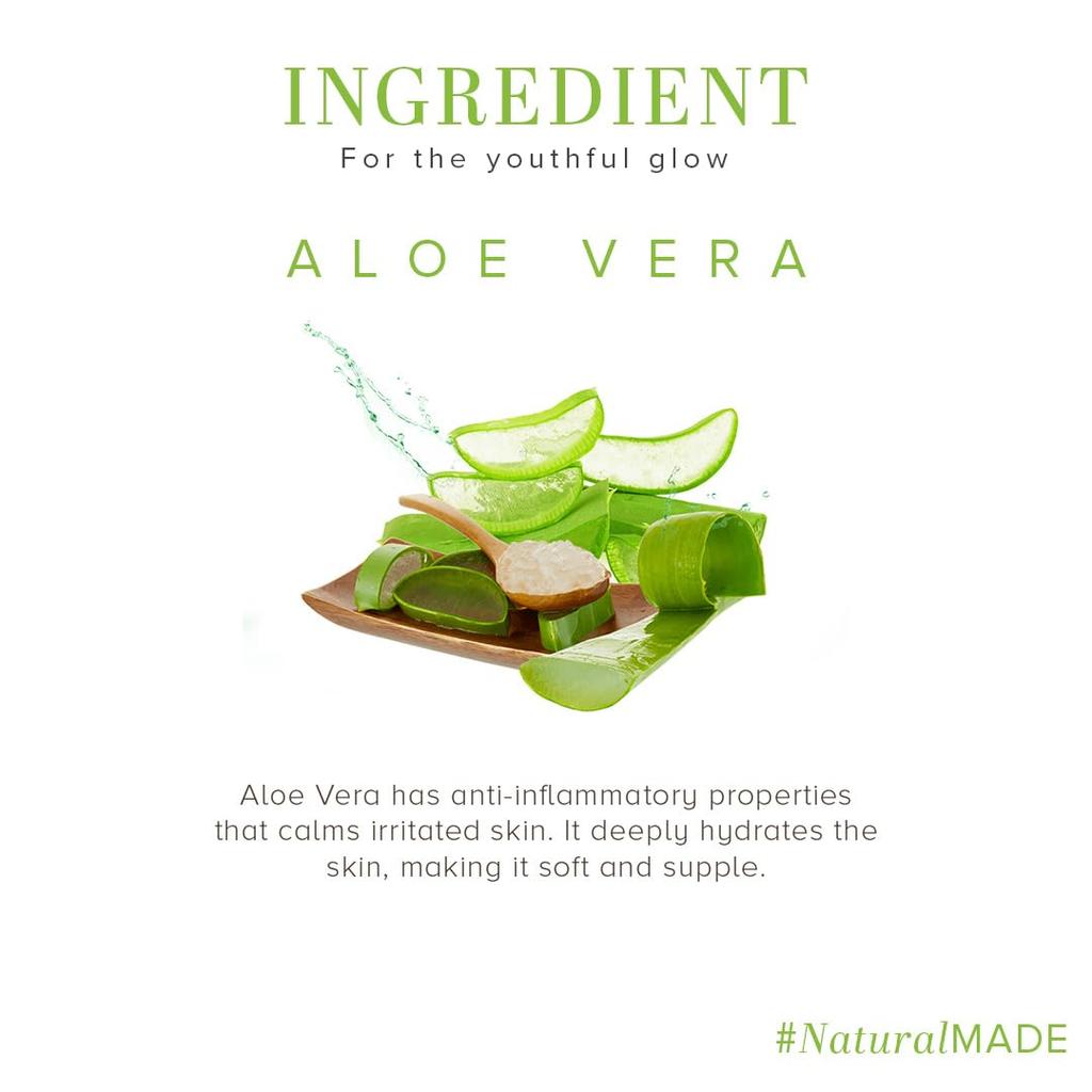 KHADI NATURAL Żel do mycia twarzy z aloesem 100 ml Opakowanie | Detoksykujący i nawilżający dla wszystkich typów skóry