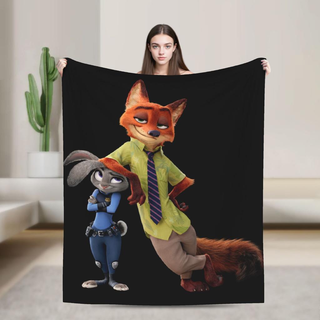 Zootopia Blankets Fleece Textile Decor Judy Hopps Nick Wilde Breathable Super Warm Throw Blankets for Sofa Office Quilt