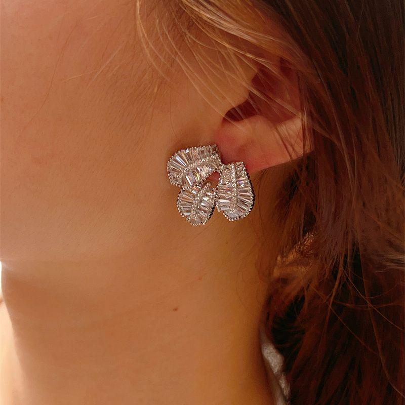 Luxury Zircon Leaf Stud Earrings: Elegant, Versatile, Micro-Paved, Super Shiny