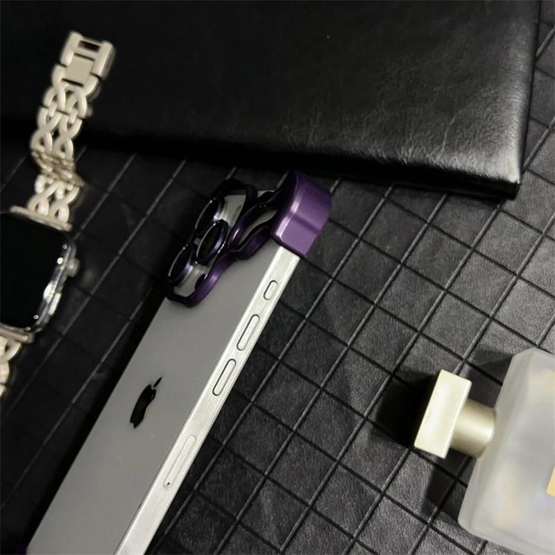 כיסוי טלפון יוקרתי ממתכת סגסוגת טיטניום לא סדיר לאייפון 12 13 14 15 פרו מקס 15 פלוס כיסוי מגן טבעת עדשה מאלומיניום חייזרי