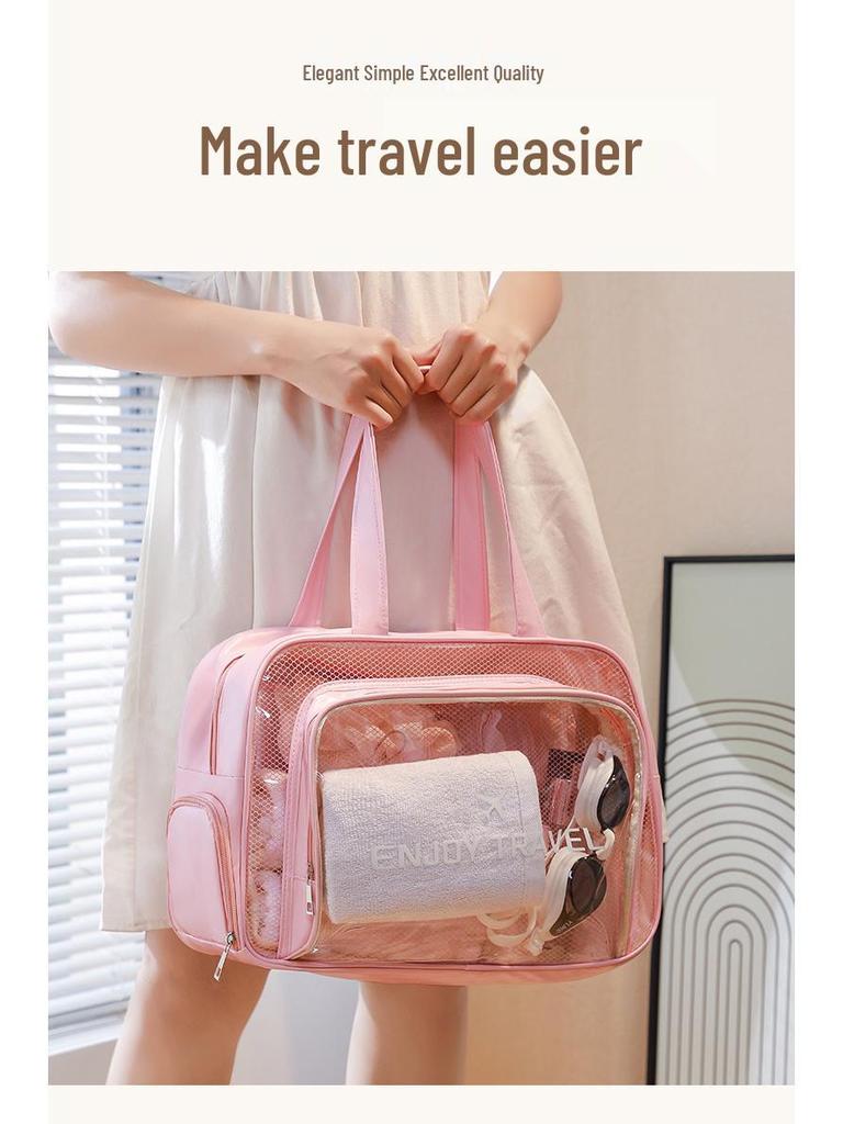 Large Capacity Waterproof Travel Bag with Shoe Compartment - Portable Handheld and Beach Ready.