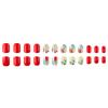 Short European Bright Surface Strawberry Fruit Nail Art - Fresh Contrasting Press-On Nails, Set of 24 Detachable Pieces for Spring and Summer