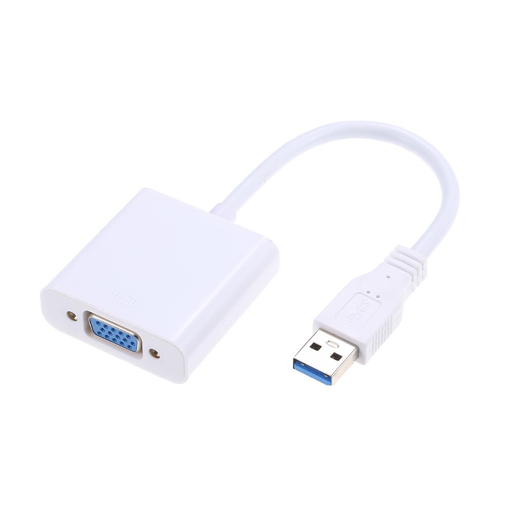 

Кабель-конвертер USB3.0 на VGA (мама) 1080p для ПК, ноутбука, проектора, ТВ-приставки білий