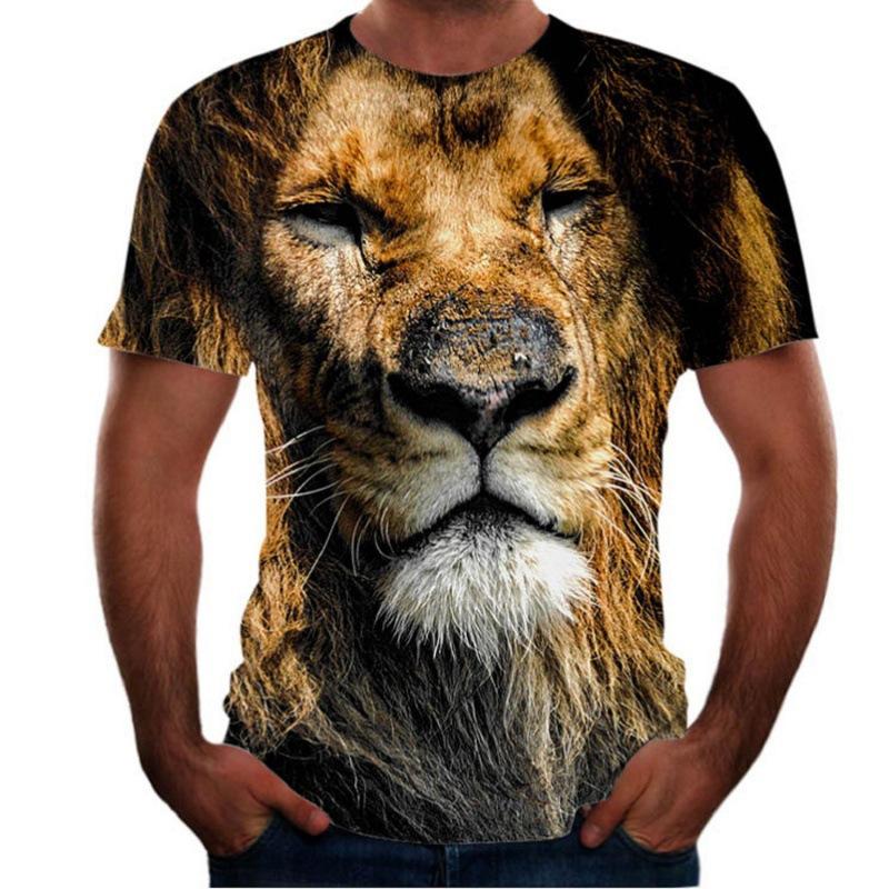 

Животные Pattern Мужские летние спортивные футболки с круглым вырезом и коротким рукавом с 3D-принтом Повседневные дышащие топы 6XL