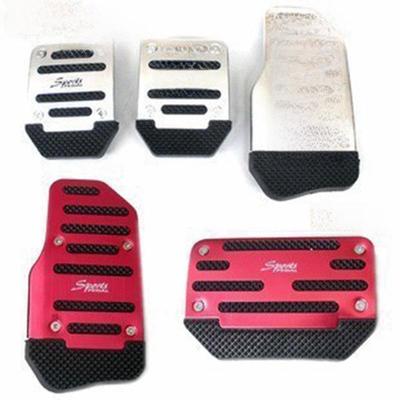 Universal Aluminum Alloy Anti-Skid Pedal Pads for Car Brake, Throttle, and Clutch - Wear-Resistant Soft Rubber.