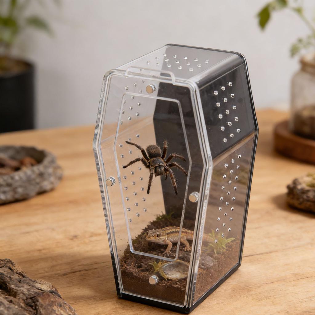 Acrylic  ing Spider Enclosure Versatile Ventilated Transparent Reptile Terrarium Box for Tarantula         Crab