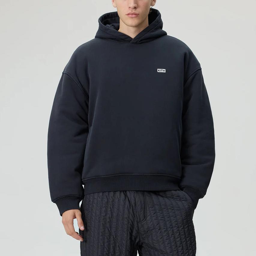 Kith Puffed Fleece Pullover Black Men Tops KHM034039-001
