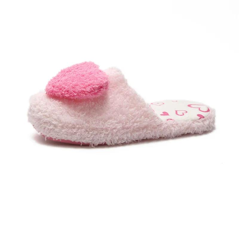 Fashion 2025 Home Slippers Women's Indoor fur Slippers Winter Ladies Slippers Cute Love Shape Female Shoes Female Girls Warm Slippers