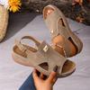 Women's Fashion Casual Plus-Size Buttoned Peep-Toe Sandals