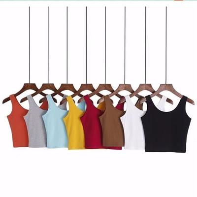 Fashion Sexy Women Candy Colour Crop Tops  Short T Shirt  Female Sleeveless Camis Cropped Vest