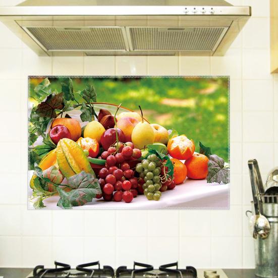 Oil-proof Kitchen Wall Sticker Goose Sea Fruit Self-adhesive Waterproof Heat Resistant Bathroom Kitchen Wall Art Decal Decoration