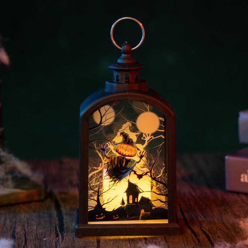Halloween Pumpkin Lantern Retro Portable Ghost Festival Night Light Halloween Costume Props Scene Layout
