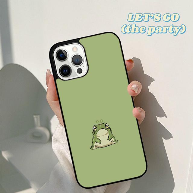 Autumu Mint Green Funny Frog Phone Case Cover for iPhone 17 Air 16 16e 15 12 11 13 14 Pro Max Apple Plus Coque