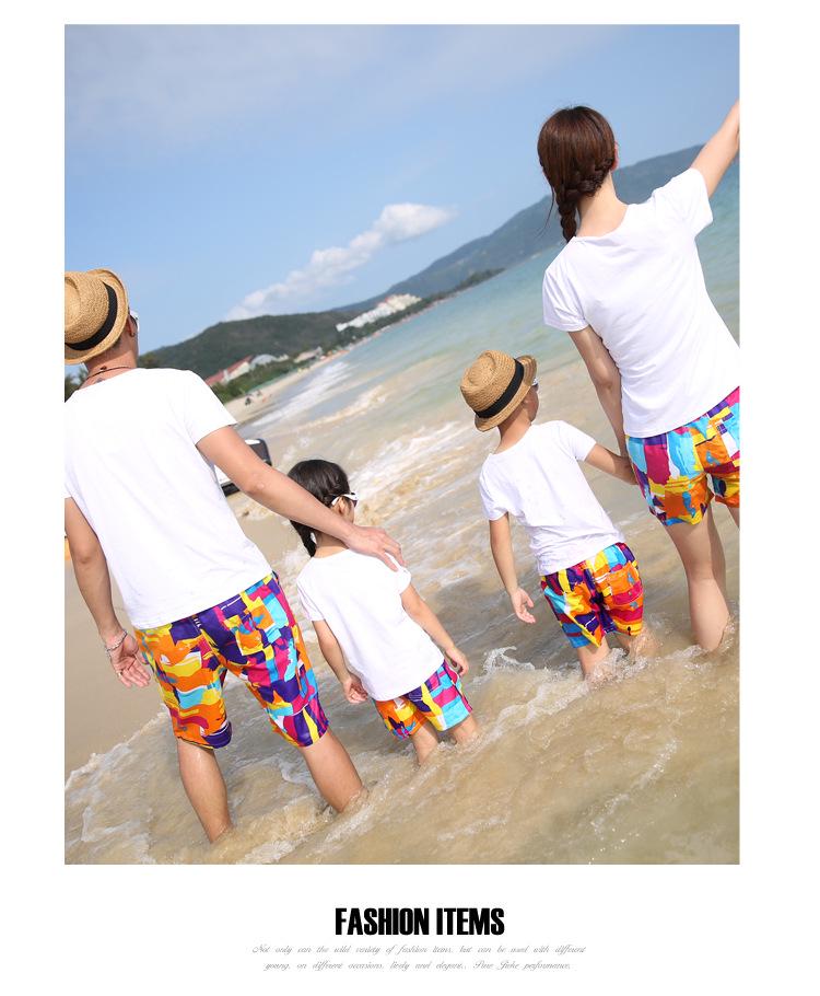 Korean Style Family Summer Outfits: Parent-Child Matching Sets for Mother, Daughter, and Boys (5-Piece Set)
