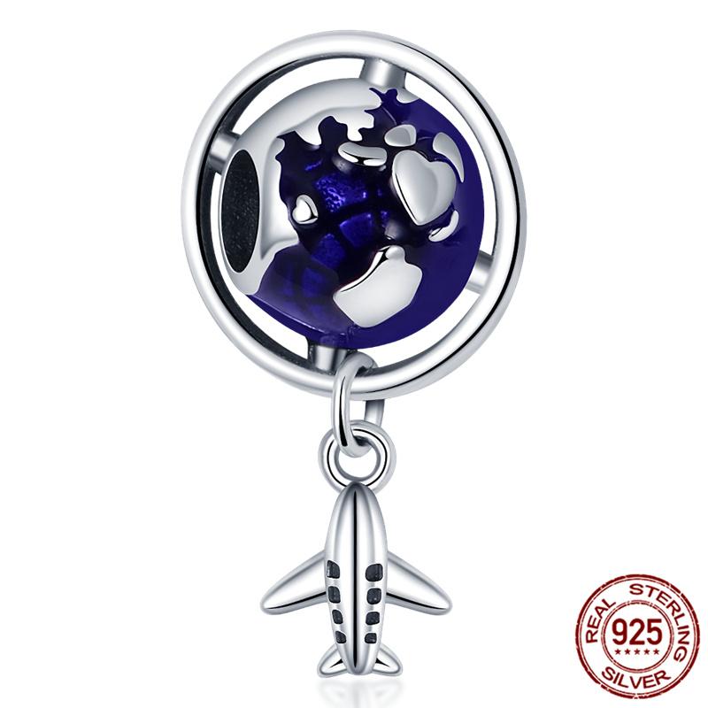 Luggage Airplane Passport Three-Piece Setcopper Charms Fitoriginal Bracelet Jewelry Making For Women Gift