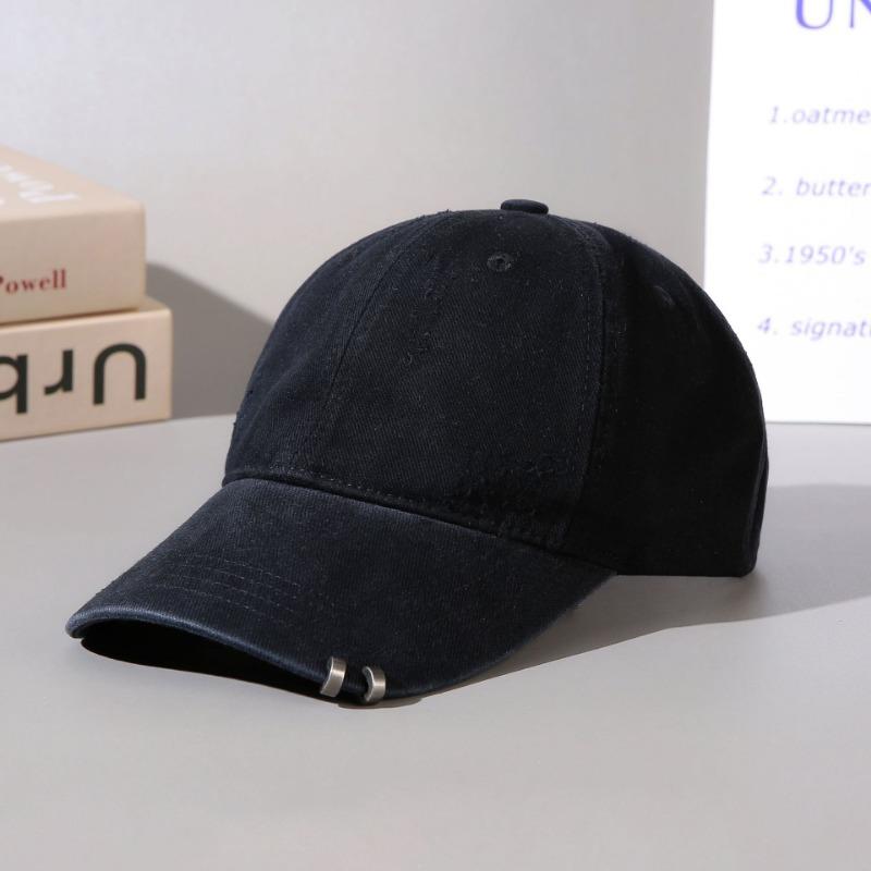 Double ring tether baseball cap women's soft top fashion personality temperament peaked cap showing face small trend niche hat
