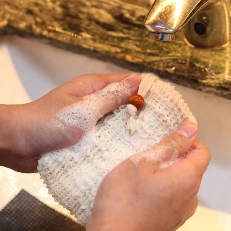 1-10 Stück Duschbad Sisal Seifenbeutel Natürlicher Sisal Seifenbeutel Peeling Seifensparer Beutelhalter für Bad & Dusche Seifenaufschäumende Netzbeutel