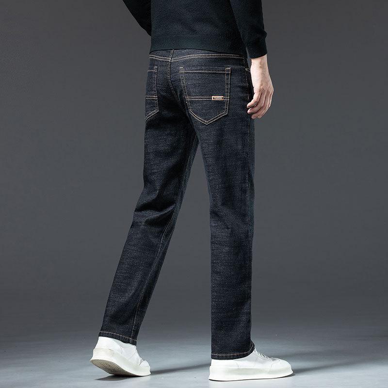 Men's Loose Fit Thickened Velvet Jeans - Plus Size for Fall/Winter