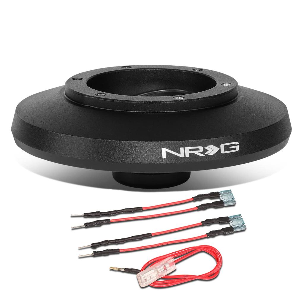 NRG Innovations Aluminum Steering Wheel Short Hub Adapter Kit for BMW 220i x 70mm Black SRK-F56H 14-18 328d/xDrive, 6-Bolt Pattern,
