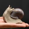 Snail Miniature Figurine Model Coarse Pottery Ceramics Snail Statue Ornament for Fairys Garden Landscape Decoration