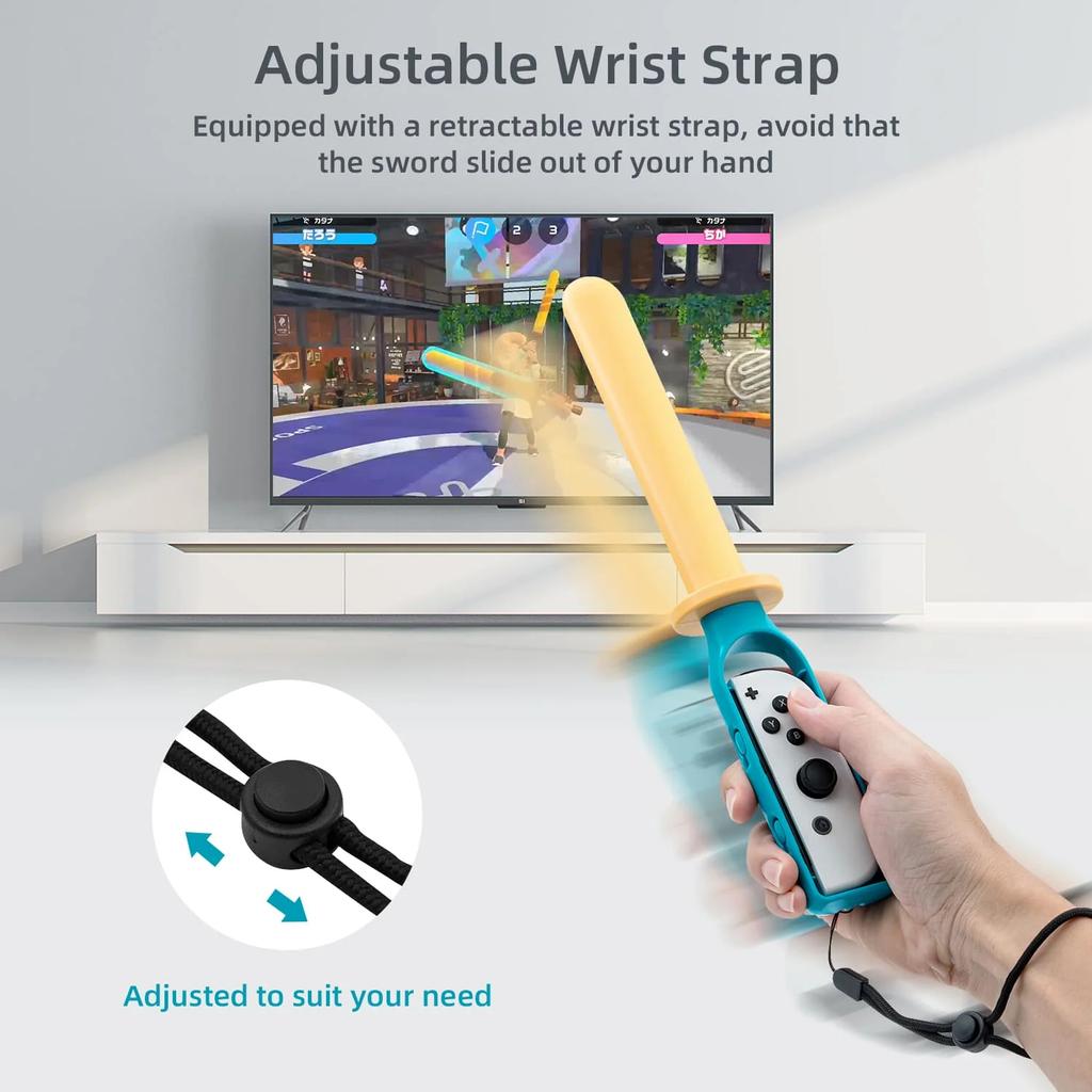 2Pcs Baseball Bat for Nintendo Switch Joy-Con Controller, Baseball Game Controller Accessories Compatible with Nintendo Switch OLED/ Nintendo Switch