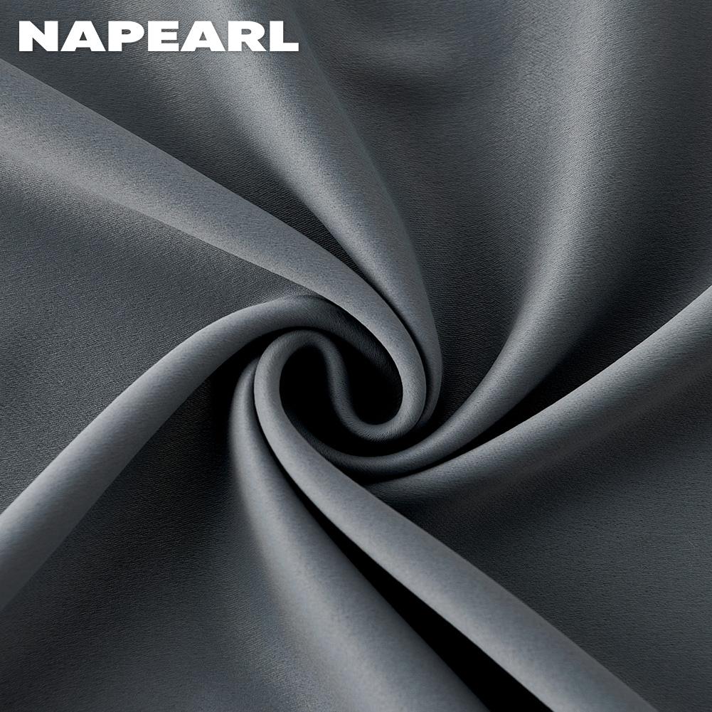 1PC NAPEARL 70-80% Shading Dark Gray Blackout Curtain and White Lace Sheer Double Layered Curtains for Living Room Bedroom Home Decoration