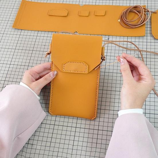DIY Mobile Phone Bag Faux Leather Phone Pouch Craft Set Unfinished Crossbody Wallet Phone Bag for Daily Travel And Gifts