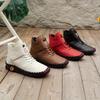 Autumn Winter Women's High Top Flat Sneakers Solid Color Lace Up Hook & Loop Ankle Boots Casual & Comfy Boots