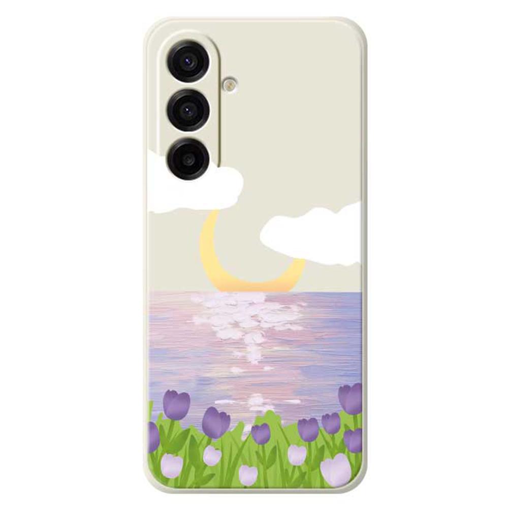 For Samsung Galaxy A17 5G Case Flowers and Sea Pattern Printing Straight Edge TPU Phone Back Cover