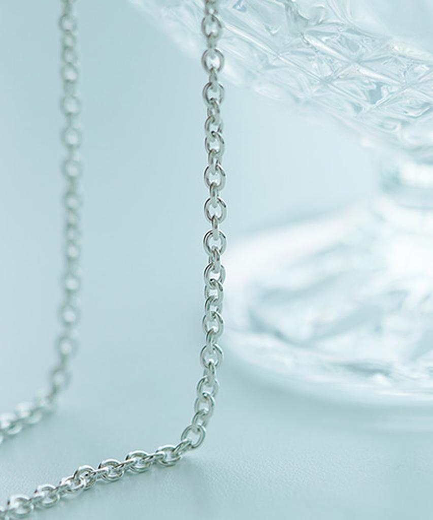 Alleun Silver 925 Round Oval Chestnut Chain Necklace