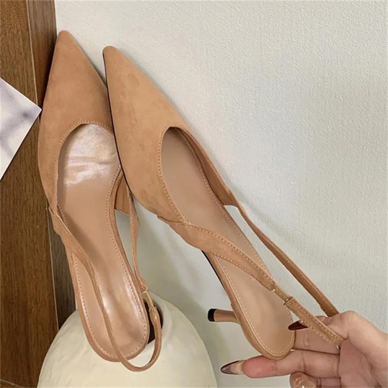 Fashion Eilyken Fashion Pointed Toe Women Pumps Designer Leopard Print Thin Low Heels Party Dress Slingbacks Ladies Shoes