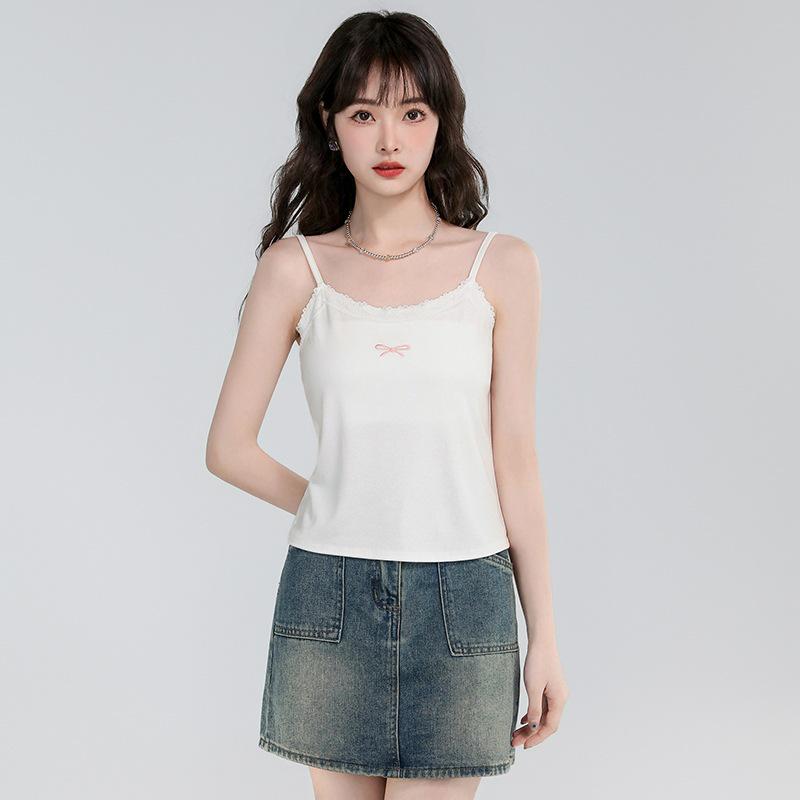 

Женская летняя рубашка с длинным рукавом, кружевной вышивкой и солнцезащитой, с майкой Pink Bow Camisole