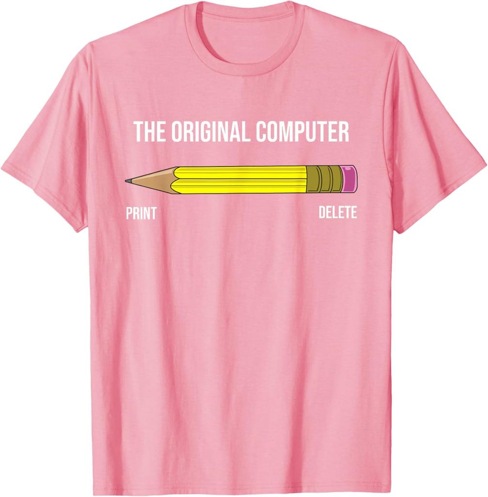 The Original Computer Funny Sarcastic Programmer Pencil Gift TShirt Graphic Tee Shirt Men Casual Short Sleeve