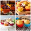 12/24/36pcs Of Silicone Cake Mold Round Muffin Cup Cake Baking Mold Kitchen Cooking Bakeware Making Diy Cake Decoration Tool