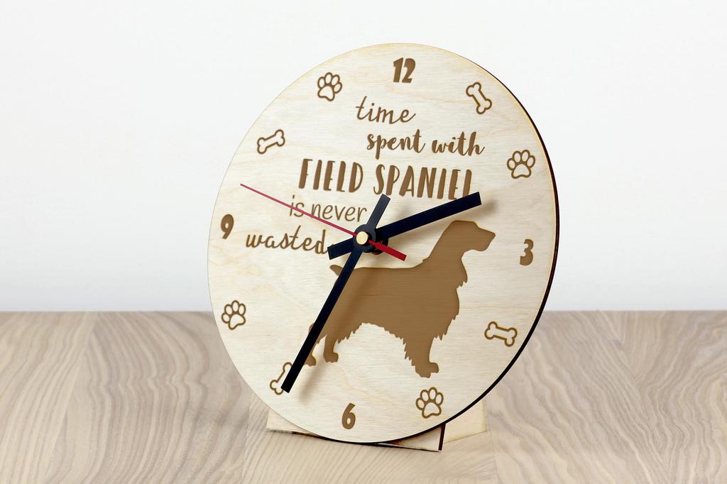 Field Spaniel - clock with dog, wooden clock with engraving, personalised clock by Art-Dog