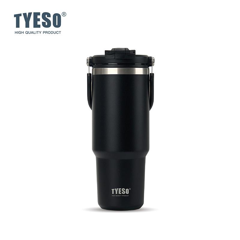 

Tyeso 900ML Vacuum Flasks Handle Vacuum Cup Dual-Drink Coffee Mug Stainless Steel Ice Cup Car Bottle Hot Cold Retention 900ML чёрный