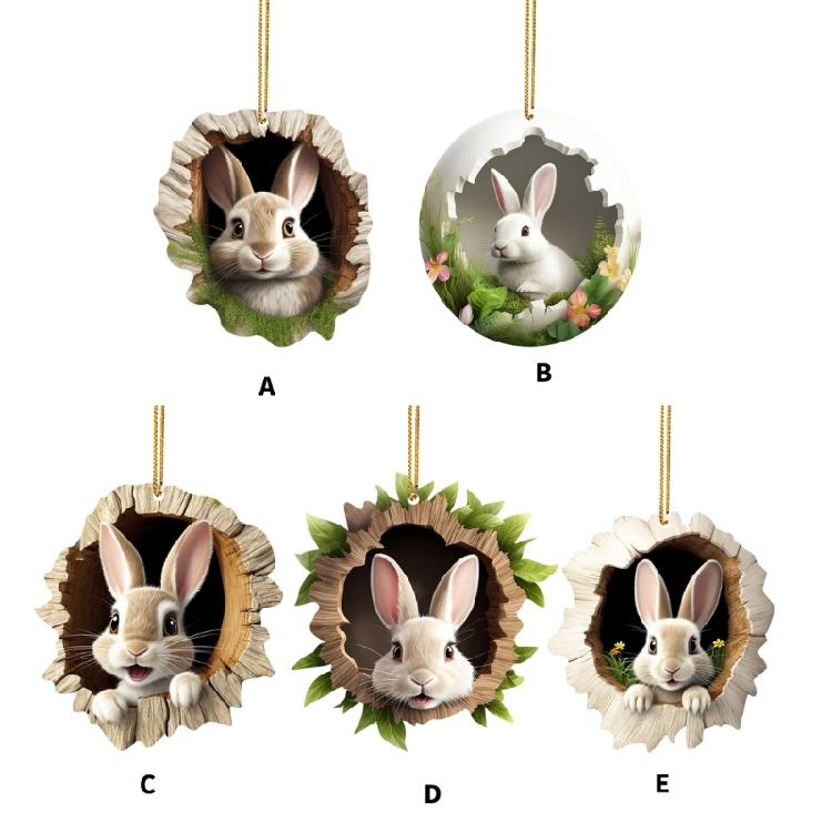 Practical Colorful Easters Rabbit Ornament Tree Hanging Pendant Suitable for Decorating Living Room Classrooms and Window