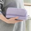 Large-capacity pencil case simple solid color stationery box double-layer multifunctional pencil case student school supplies