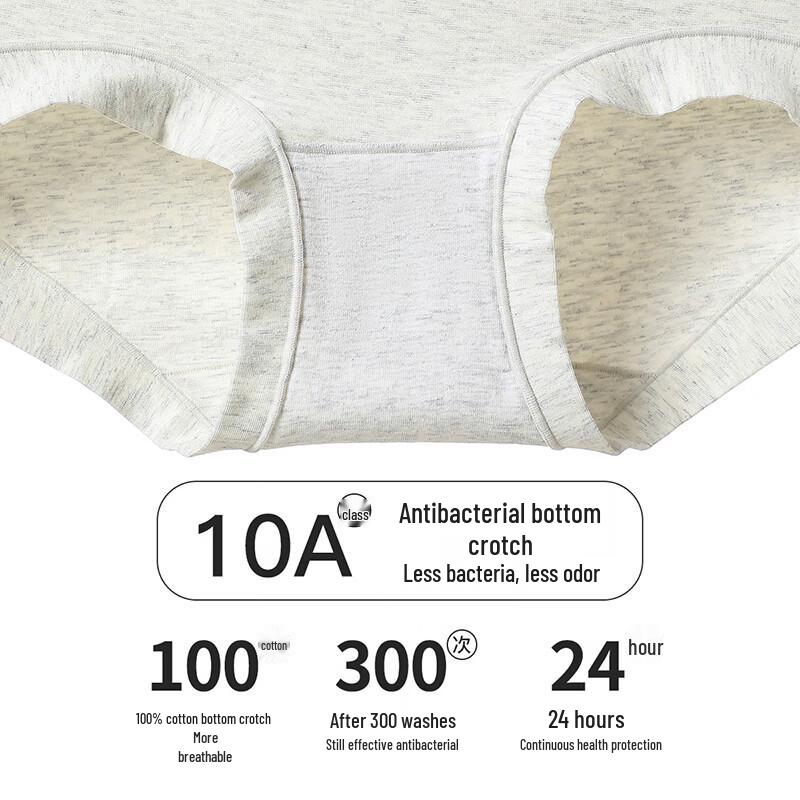 Fenteng Women's High-Waist Antibacterial Cloud Cotton Underwear (3-Pack)