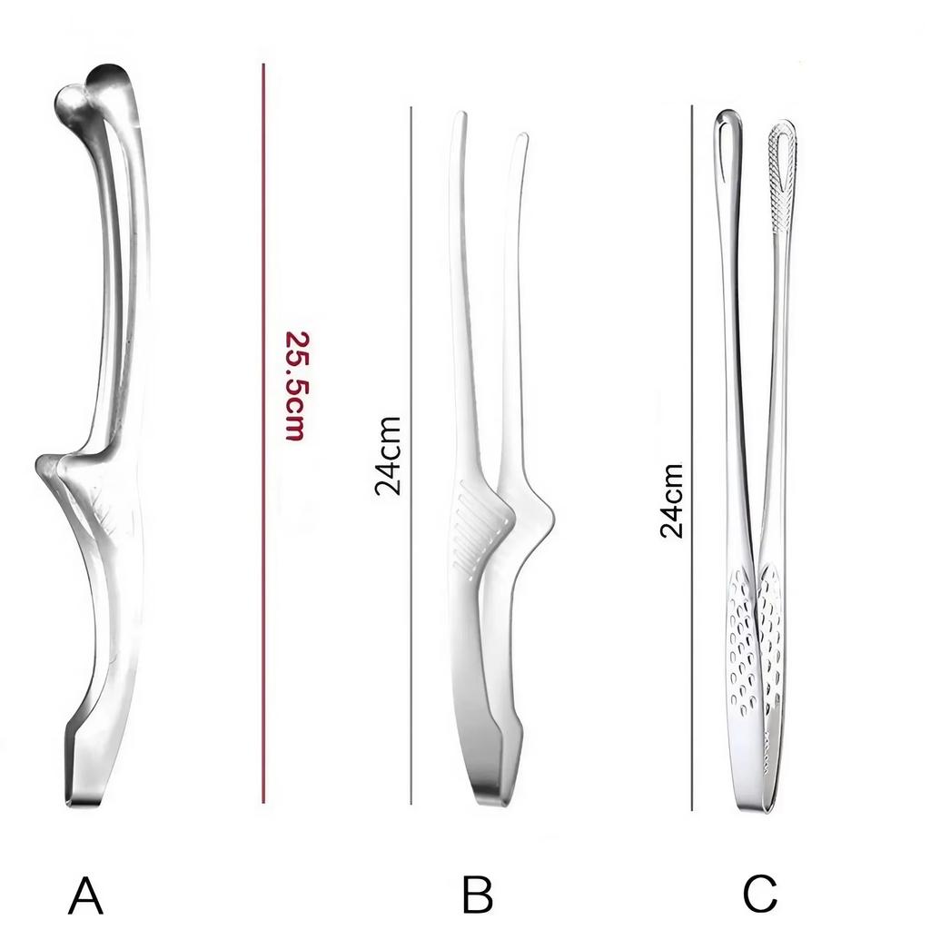 304 Rustfritt Stål Matklyper Langt Håndtak Sklisikre Grillklyper Biffklyper Kjøkkenmatlagingsverktøy kjøkkentilbehør