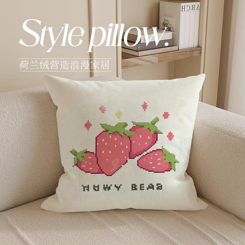 

Клубничный Десерт Наволочка Ins Ветер Торт Квадратная Наволочка для Подушки для Сна в Общежитии Чехол для Подушки Диван Гостиная Чехол для Подушки 40x40cm 16x16in