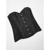 Black Jacquard & Lace Strapless Corset Top Sweetheart Neckline Front Hook Boned Bustier for Women